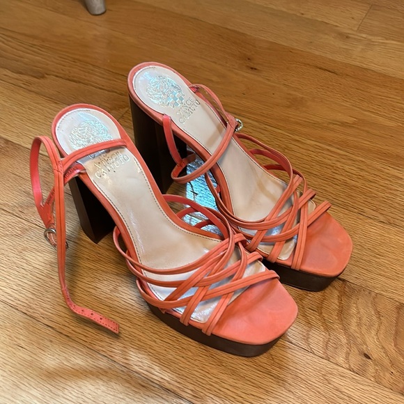 Vince Camuto Pink Coral Sandals Heels 10 - Picture 2 of 4